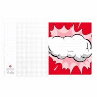 Schriften | Heutink | Cartoon rood/blauw serie 3 | Liniatuur ruit 10 mm | 25 stuks 