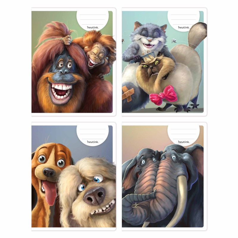 Schriften | Heutink | Animatie dieren | Liniatuur 6-4-6 mm | 25 stuks 