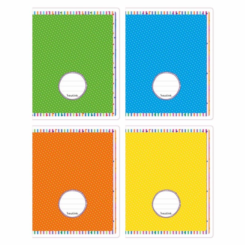 Projectschriften | Heutink | Vrolijke dots | 16,5 x 21 cm | Liniatuur 24 lijnen | 25 stuks 