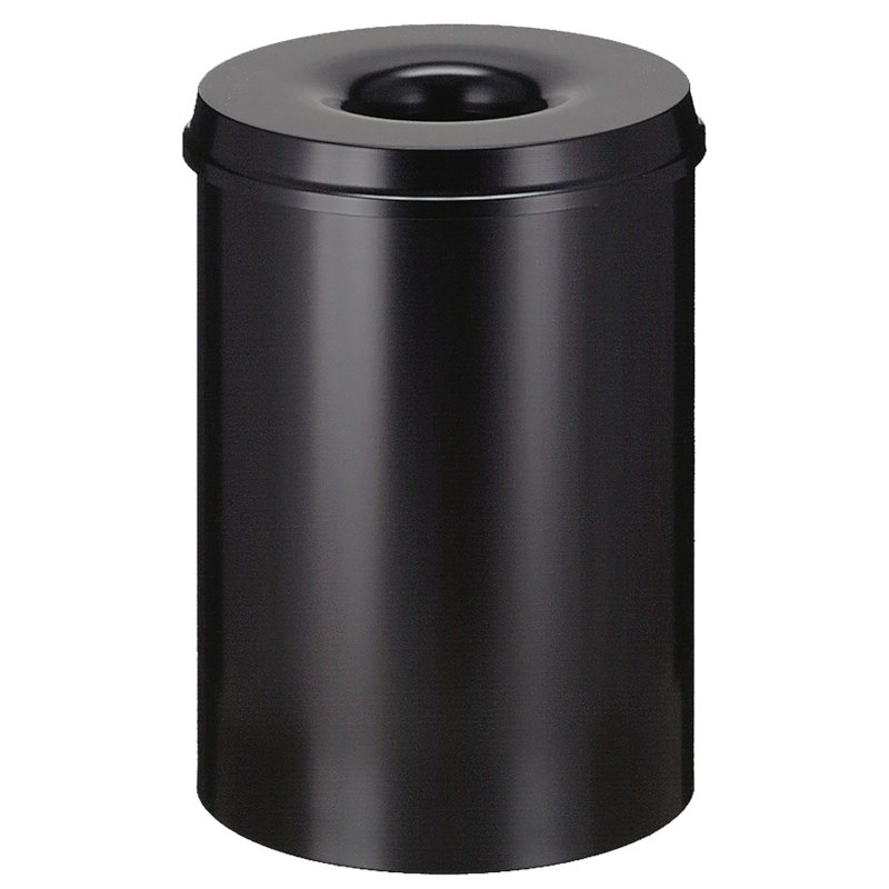 Papierbak | Zwart | Metaal | Vlamdovend | 30 liter
