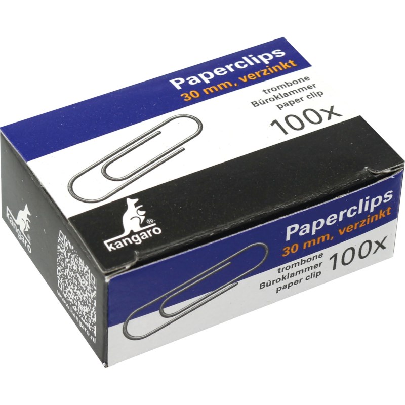 Paperclips | Verzinkt | 30 mm | Doos à 100 stuks