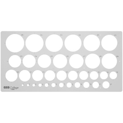 JZK Set van 9 x plastic geometrische tekensjablonen en vormen met metrische schaal, cirkel/ellips/veelhoek/geometrische vorm tekensjablonen met meetliniaal