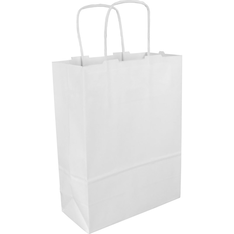 Papieren tas | Wit | 18/8 x 24 cm | 100 stuks