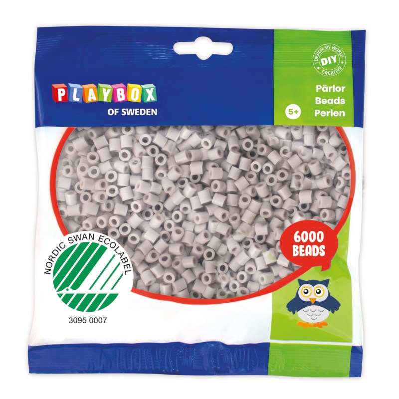 Strijkkralen | Playbox | Licht grijs | 6000 stuks