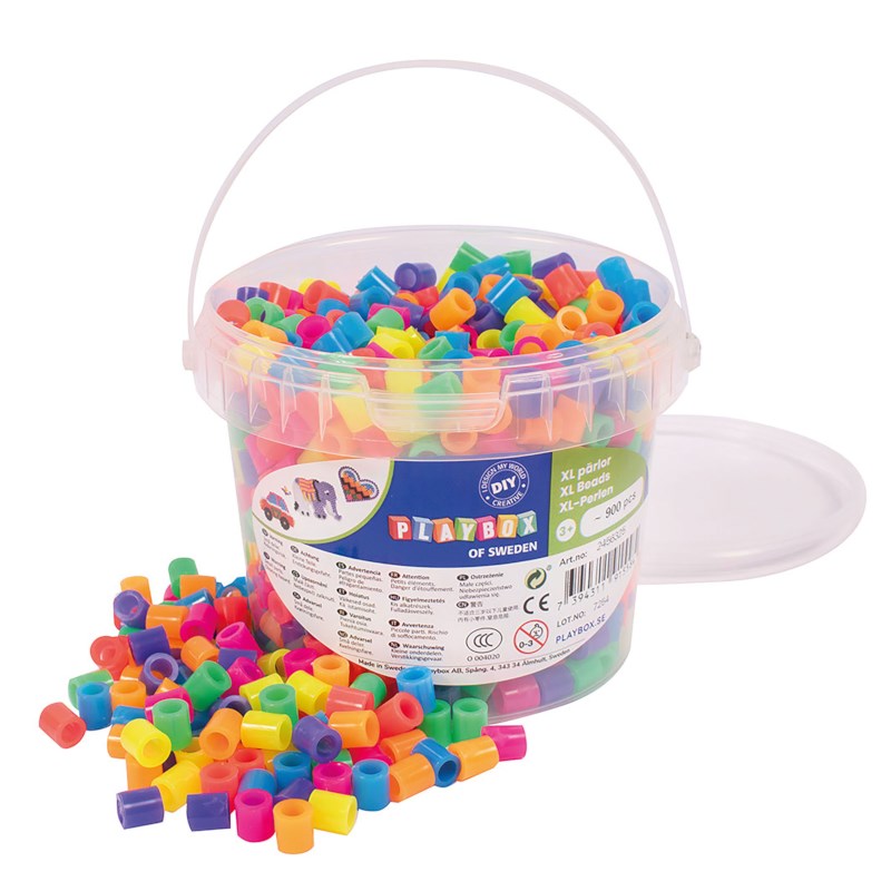 Strijkkralen maxi | Playbox | Neon | 900 stuks