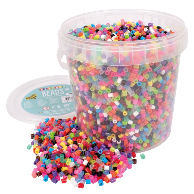 Strijkkralen glitter | Playbox | Assorti | 10000 stuks