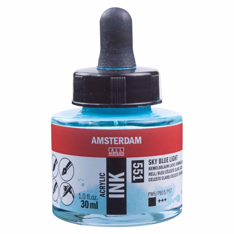 Acrylinkt | Amsterdam | Hemelsblauw licht 551 | 30 ml 