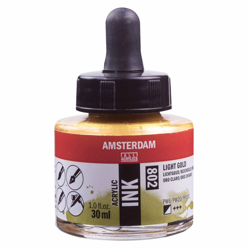 Acrylinkt | Amsterdam | Lichtgoud 802 | 30 ml 