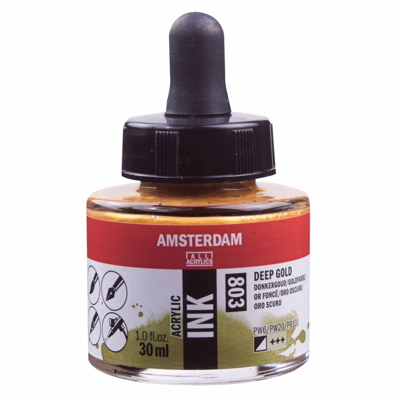 Acrylinkt | Amsterdam | Donkergoud 803 | 30 ml 