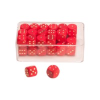 Dobbelsteen stippen - rood | Basisset | 16 mm | 35 stuks