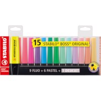 Markeerstift | STABILO | BOSS ORIGINAL | Dekset 15 kleuren