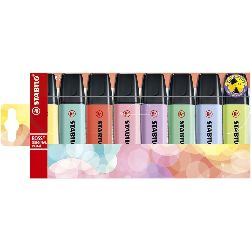 Markeerstift | STABILO | BOSS ORIGINAL | Etui 8 pastel kleuren