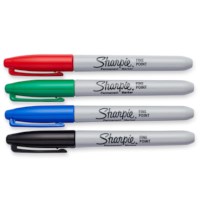 Marker permanent | Sharpie | Fijne punt | 4 kleuren