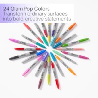 Marker permanent | Sharpie |  Glam pop | Fijne punt | 24 kleuren