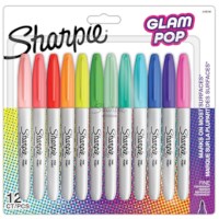 Marker permanent | Sharpie |  Glam pop | Fijne punt | 12 kleuren