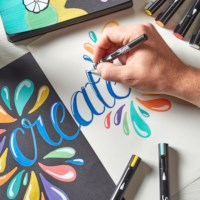 Verfstiften | Sharpie brush | Ronde punt | Assorti | 5 stuks