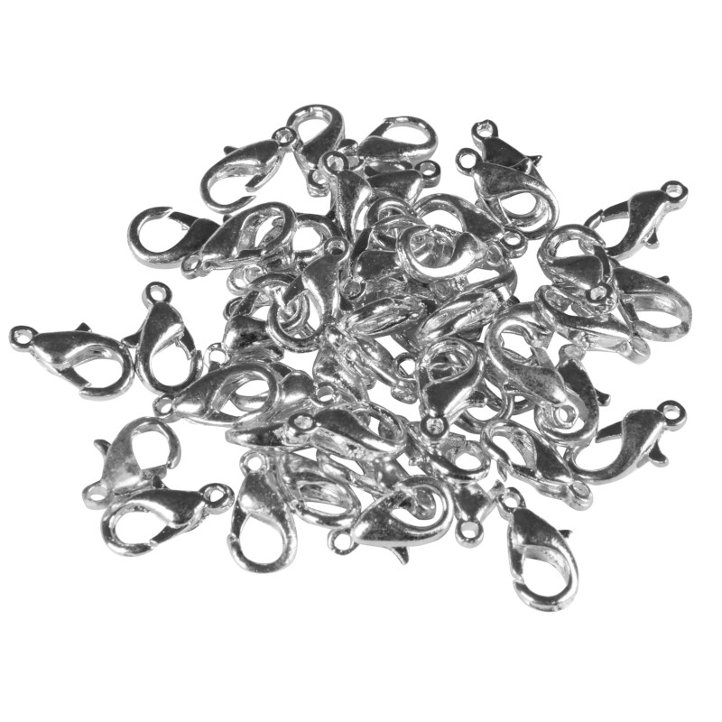 Karabijnsluitingen | Zilverkleur | 50 stuks