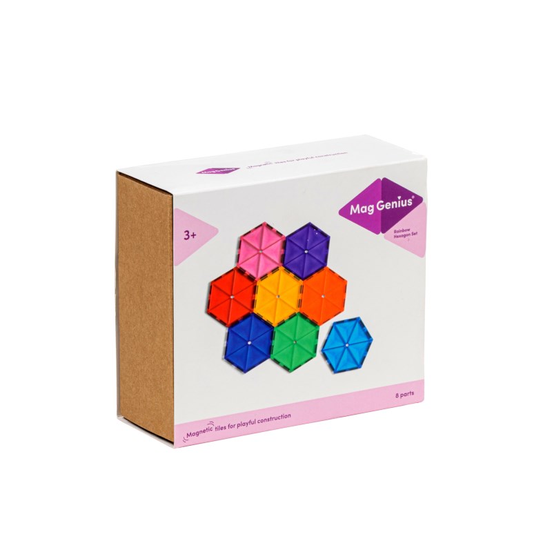 Magnetische bouwblokken zeshoekig | MagGenius | Set à 8 stuks