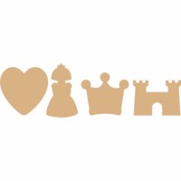 Prinses ornamenten | MDF | 14 x 14 cm | 4 stuks