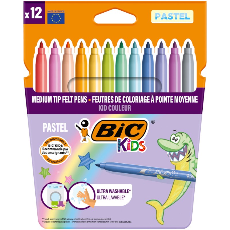 Viltstiften | Bic Kids Couleur | Pastel | Etui 12 stuks