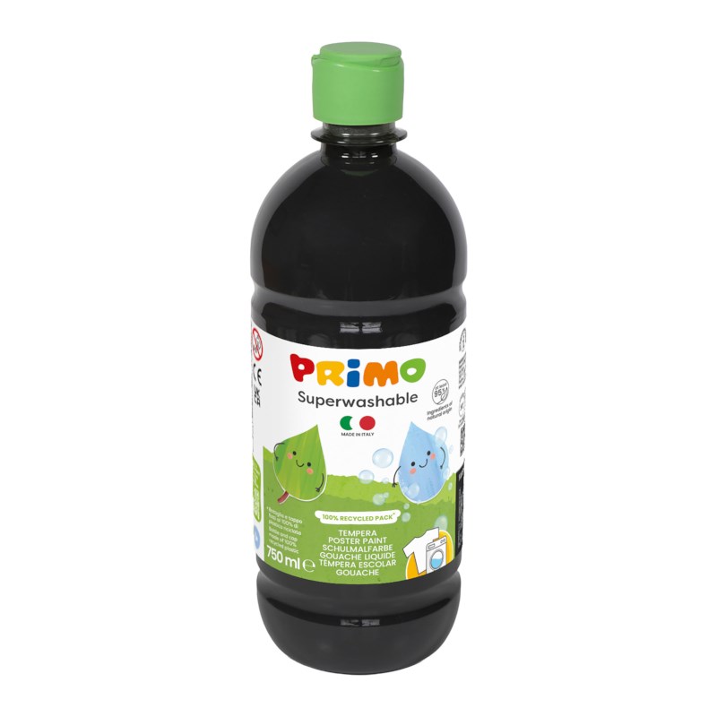 Plakkaatverf | Primo | Superwashable | Zwart | 750 ml