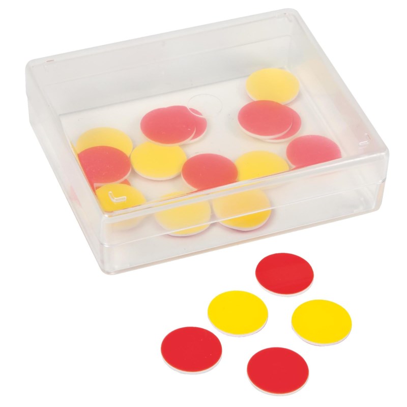 Rekenfiches - rood-geel | Oefenmateriaal | 20 stuks