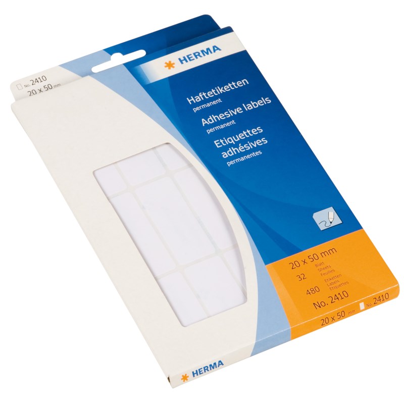 Kantooretiketten | Wit | Rechthoek | 19 x 50 mm | 480 stuks 