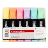 Markeerstift | Pastel | 6 kleuren assorti