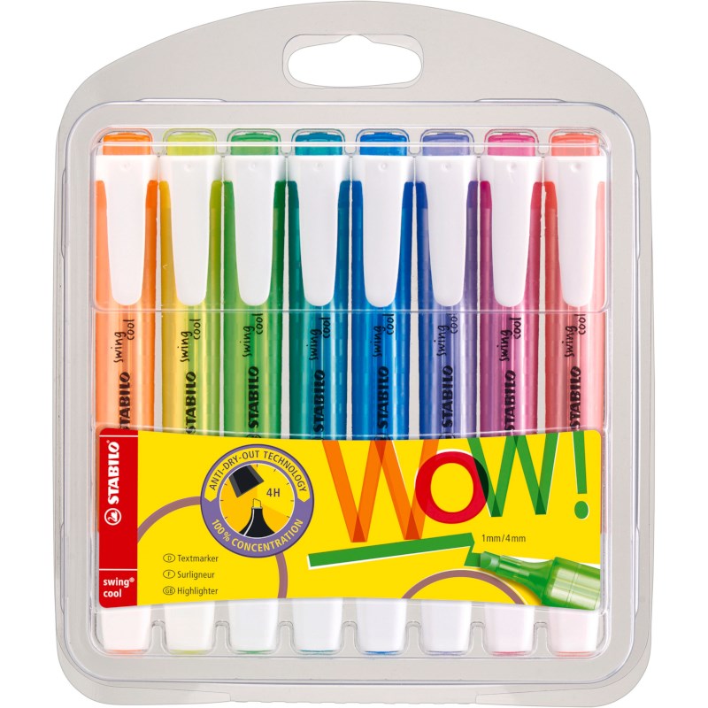 Markeerstift | STABILO | swing cool | Etui 8 kleuren