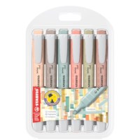 Markeerstift | STABILO | swing cool | NatureCOLORS | Etui 6 kleuren