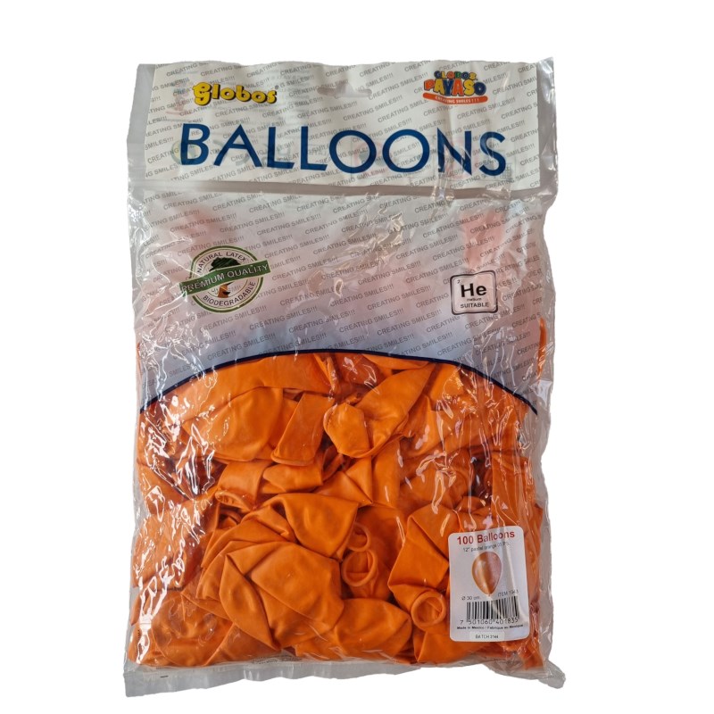 Ballonnen | Rond | Oranje | Globos | 100 stuks