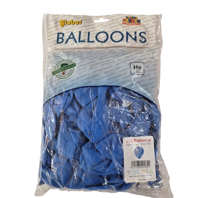 Ballonnen | Rond | Donkerblauw | Globos | 100 stuks
