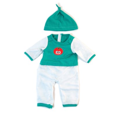 Kledingsetje wit-blauw (2-delig) voor Miniland poppen van 21 cm - Mini