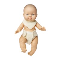 Katoenen luier en slabber | Voor poppen van 32 en 38 cm