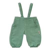 Tuinbroek en shirt groen/wit | Voor poppen van 32 en 38 cm