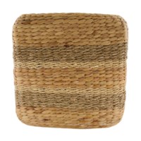 Poef Zeegras | Donker natural | Vierkant | 37 x 37 x 37 cm