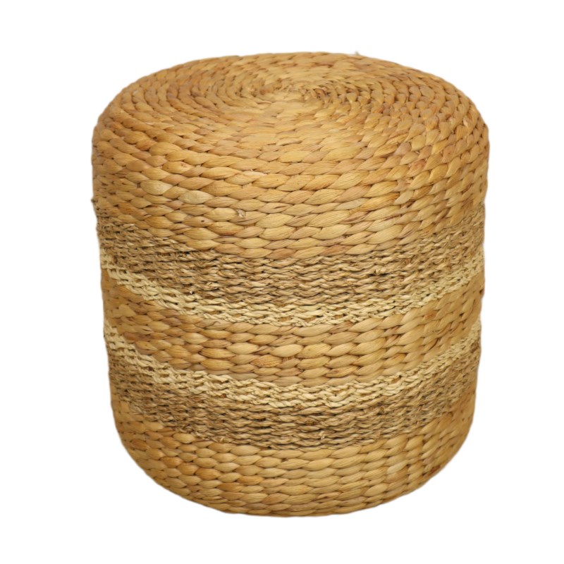 Poef Zeegras | Donker natural | 37 x 37 cm