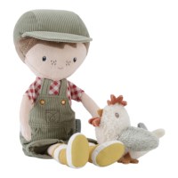 Knuffelpop boer Jim met kip | Little Dutch | Little farm