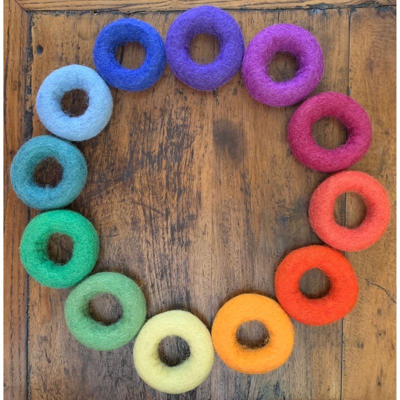 Donuts regenboog | Vilt | Goethe | Set à 12 stuks