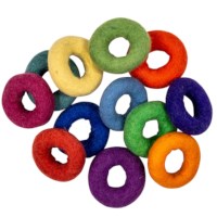 Donuts regenboog | Vilt | Goethe | Set à 12 stuks