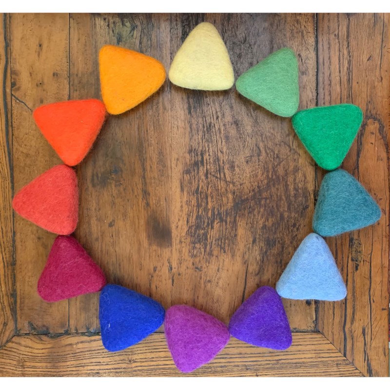 Driehoeken regenboog | Vilt | Goethe | Set à 12 stuks