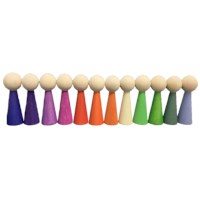 Poppetjes regenboog | Vilt | Goethe | Set à 12 stuks