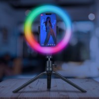 Selfie ringlamp | Met klein statief | Kleur