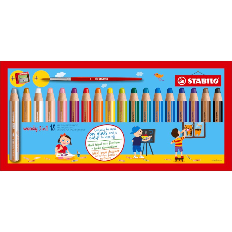 Kleurpotloden | STABILO | Woody 3 in 1 | 48 stuks