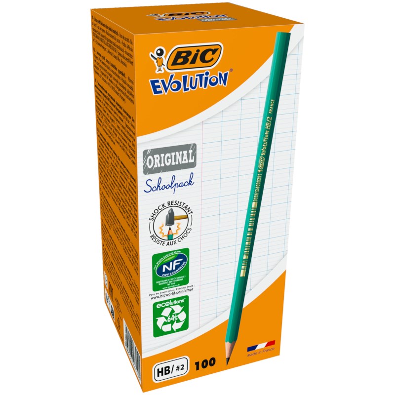 Schrijfppotloden | Bic Evolution | HB | 100 stuks