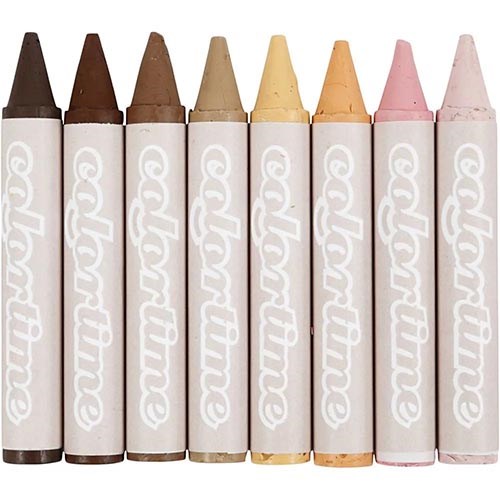 Waskrijt | Colortime | Huidskleuren | 12 stuks