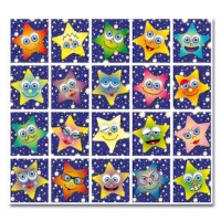 Beloningsstickertjes | Gekleurde sterren | Serie 74