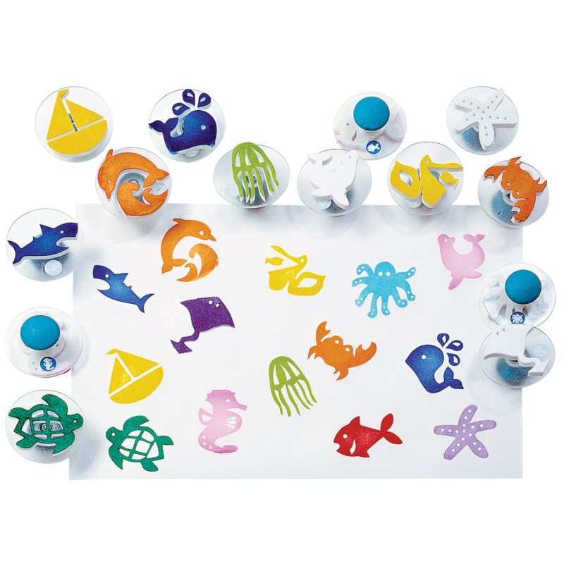 Stempels | Easy grip | Onderwaterwereld  | 14-delig 