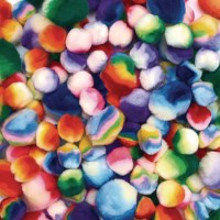 Pompons | Regenboog | Assorti | 2,5-4 cm | 180 stuks