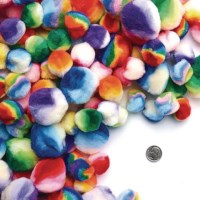 Pompons | Regenboog | Assorti | 2,5-4 cm | 180 stuks